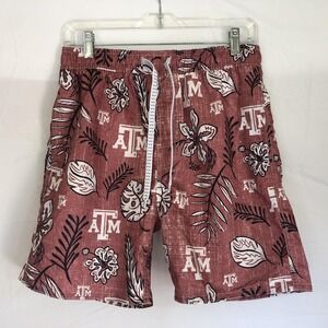 Texas A&M Aggies Shorts Mens Small Red NCAA Football Wes And Willy Floral Print